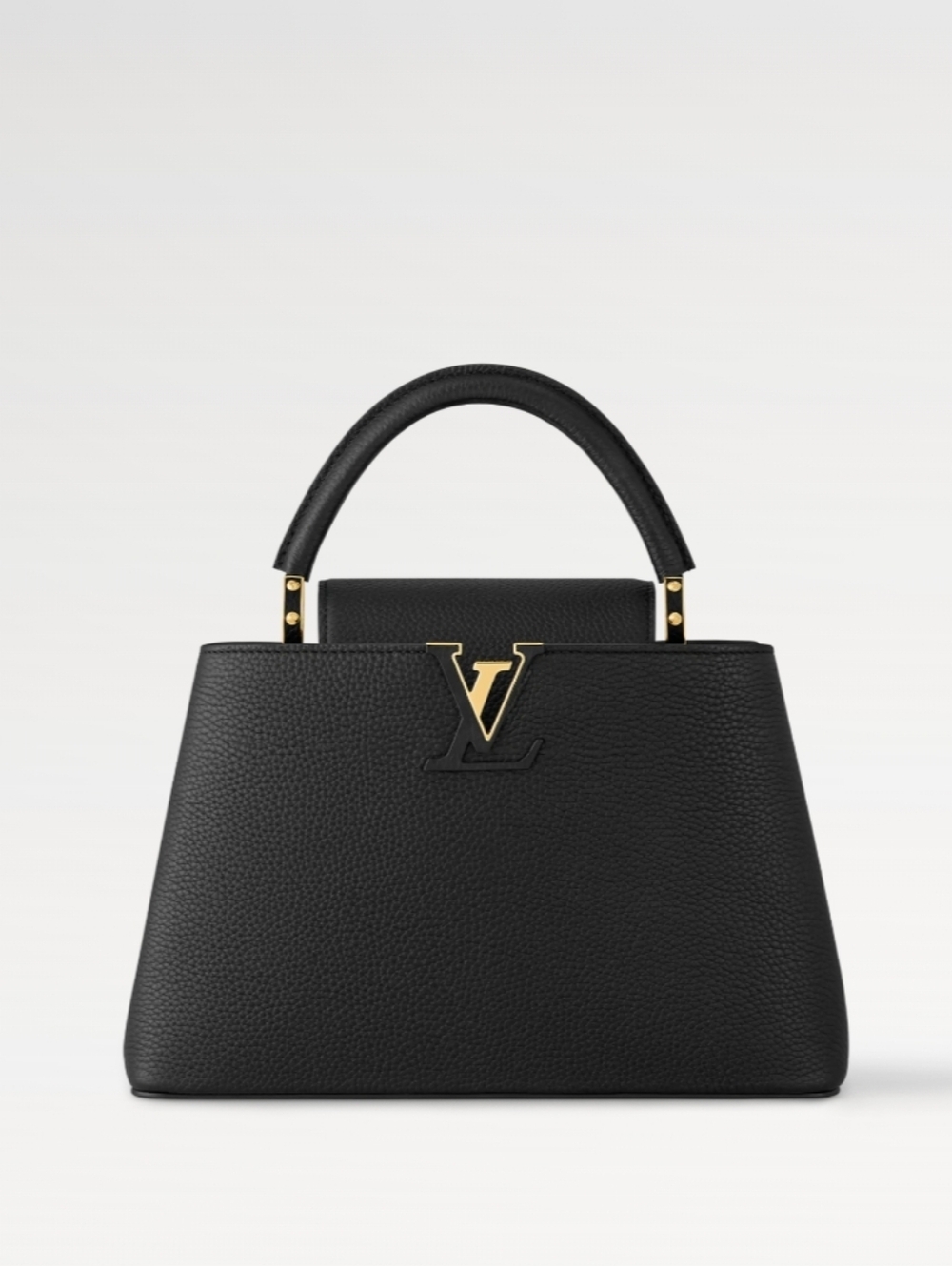 Louis Vuitton Bag Capucines MM Authentic Classic Black Gold Hardware LV - Logo